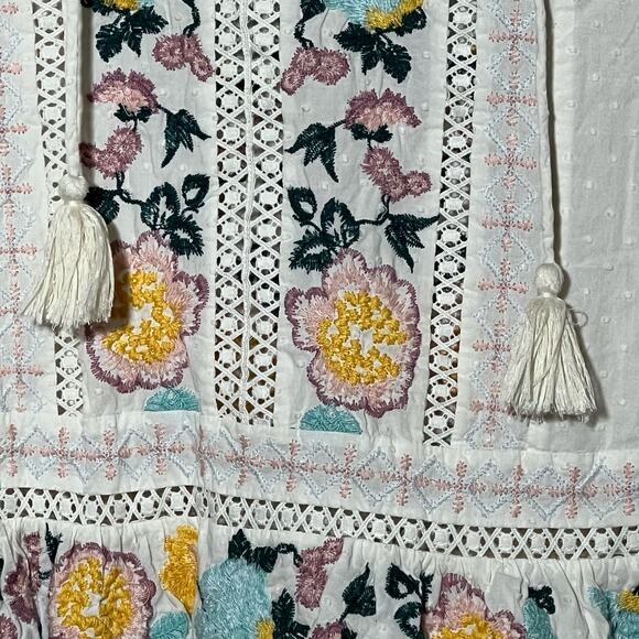 Tory Burch Rent the Runway White Embroidered Boho Dress Cotton Size XS $498 MSRP - Picture 9 of 14